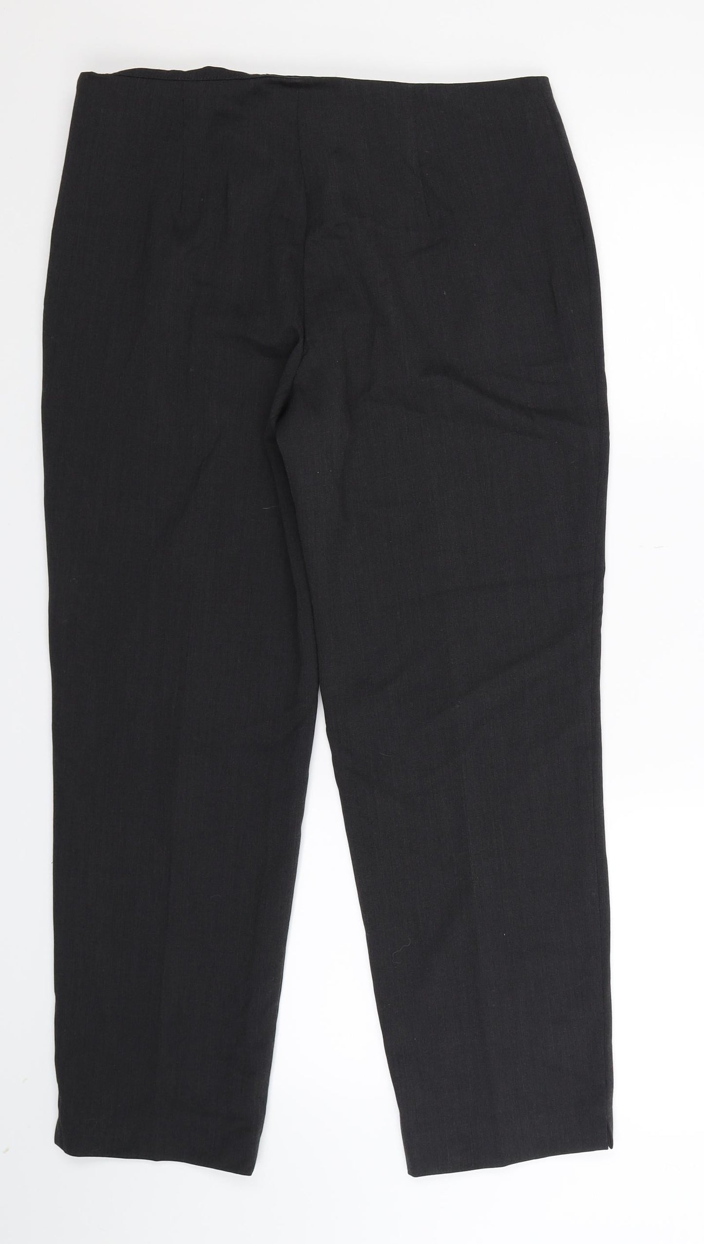 Womens UK Size 32 in Artigiano Regular Fit Dress Pants Black Trousers