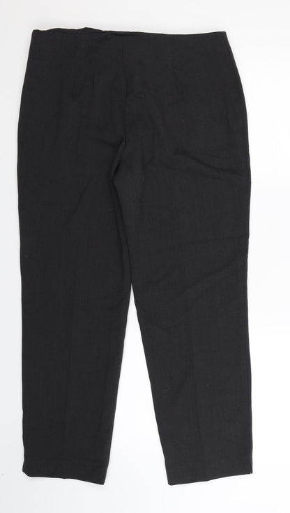 Womens UK Size 32 in Artigiano Regular Fit Dress Pants Black Trousers