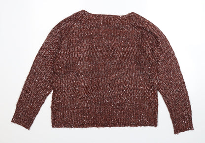 M&Co Womens Brown  Knit Pullover Jumper Size M