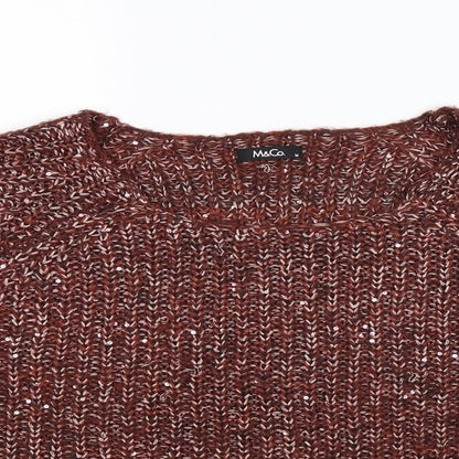 M&Co Womens Brown  Knit Pullover Jumper Size M