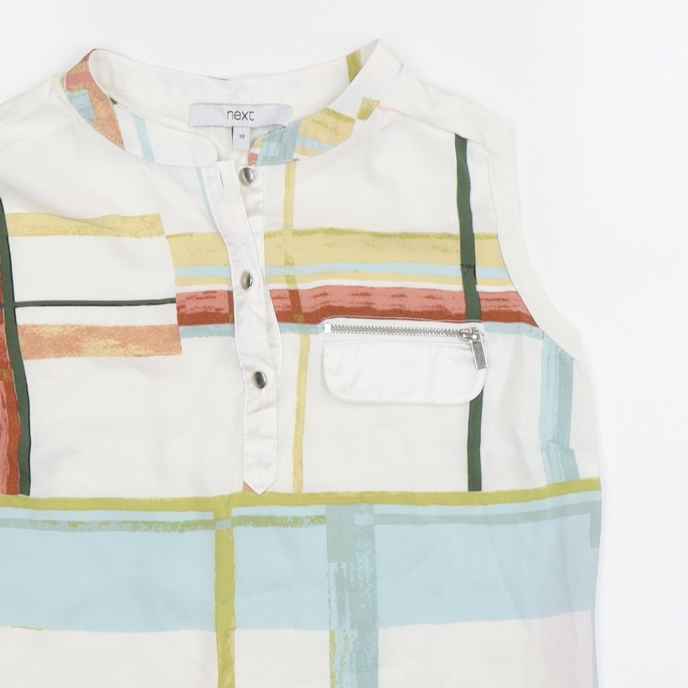 Womens UK Size 10 NEXT White Basic Blouse