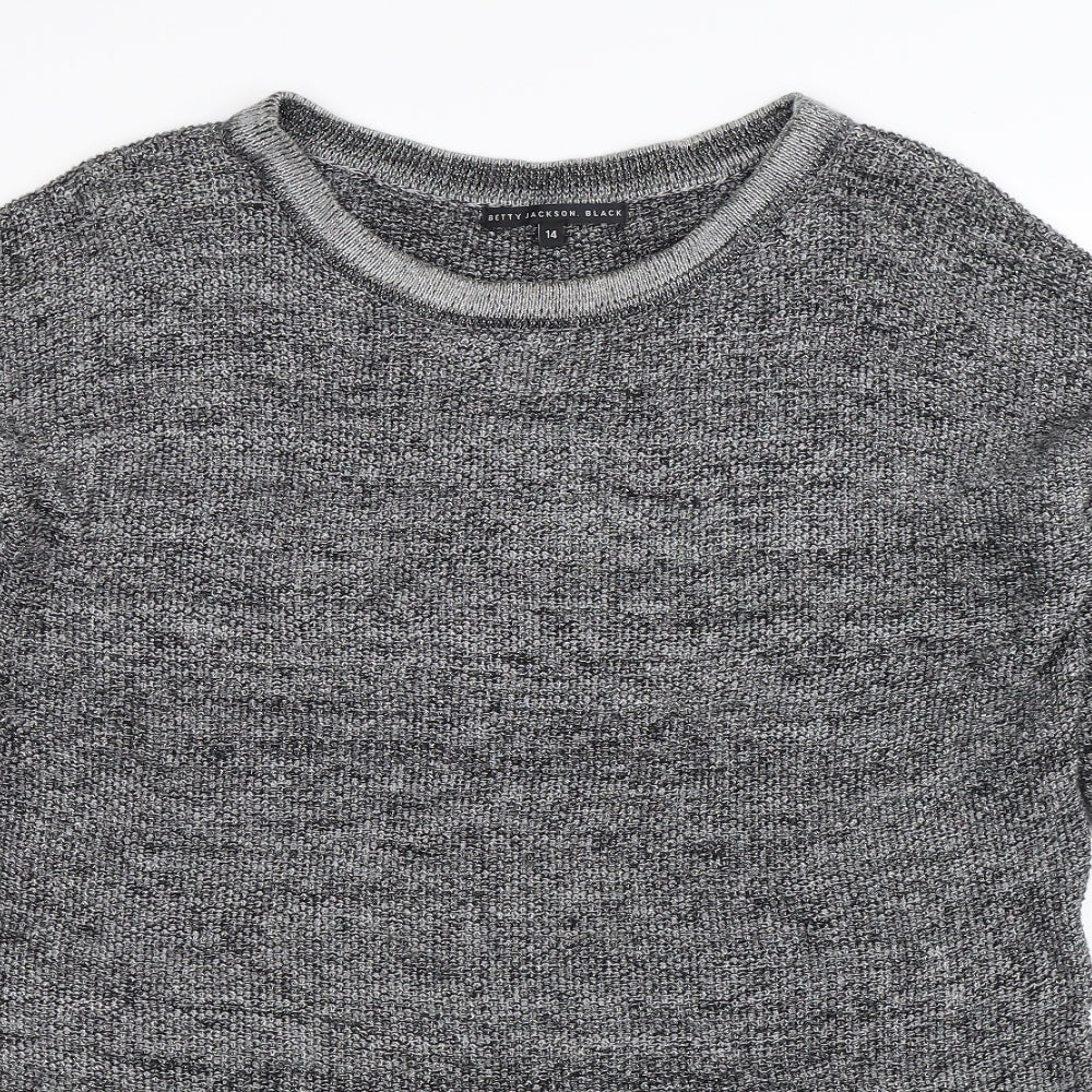 Betty Jackson Womens Grey  Knit Pullover Jumper Size 14  - Oversized