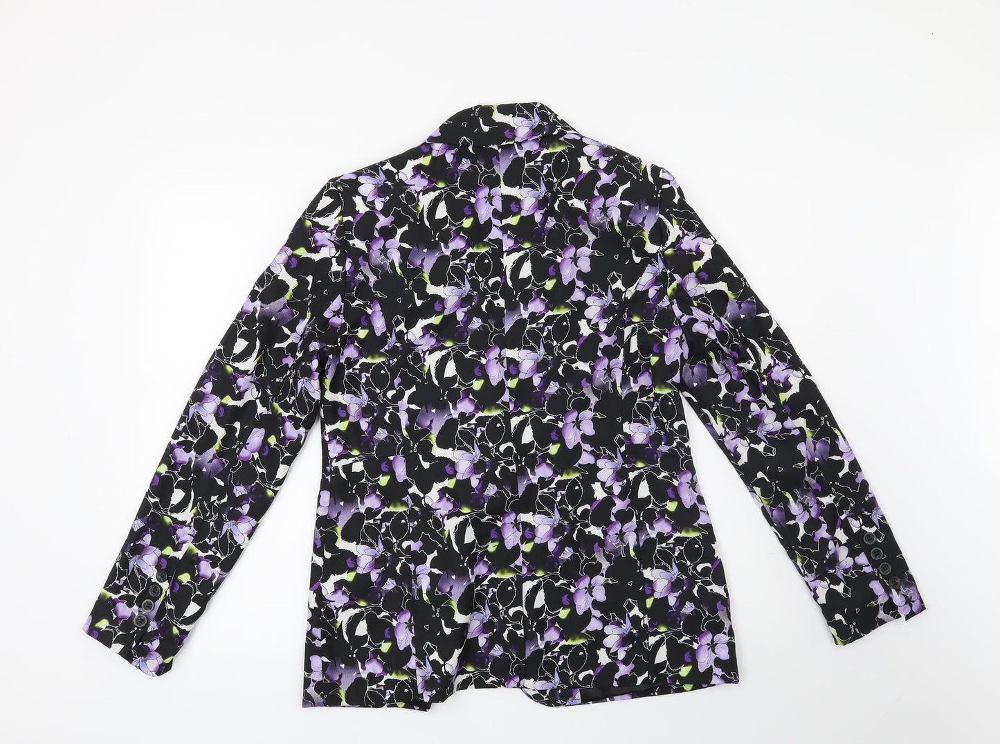 Papaya Womens Black Floral  Jacket Blazer Size 12