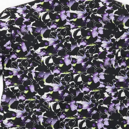 Papaya Womens Black Floral  Jacket Blazer Size 12