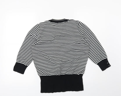 Debenhams Womens Black Striped  Pullover Jumper Size 14