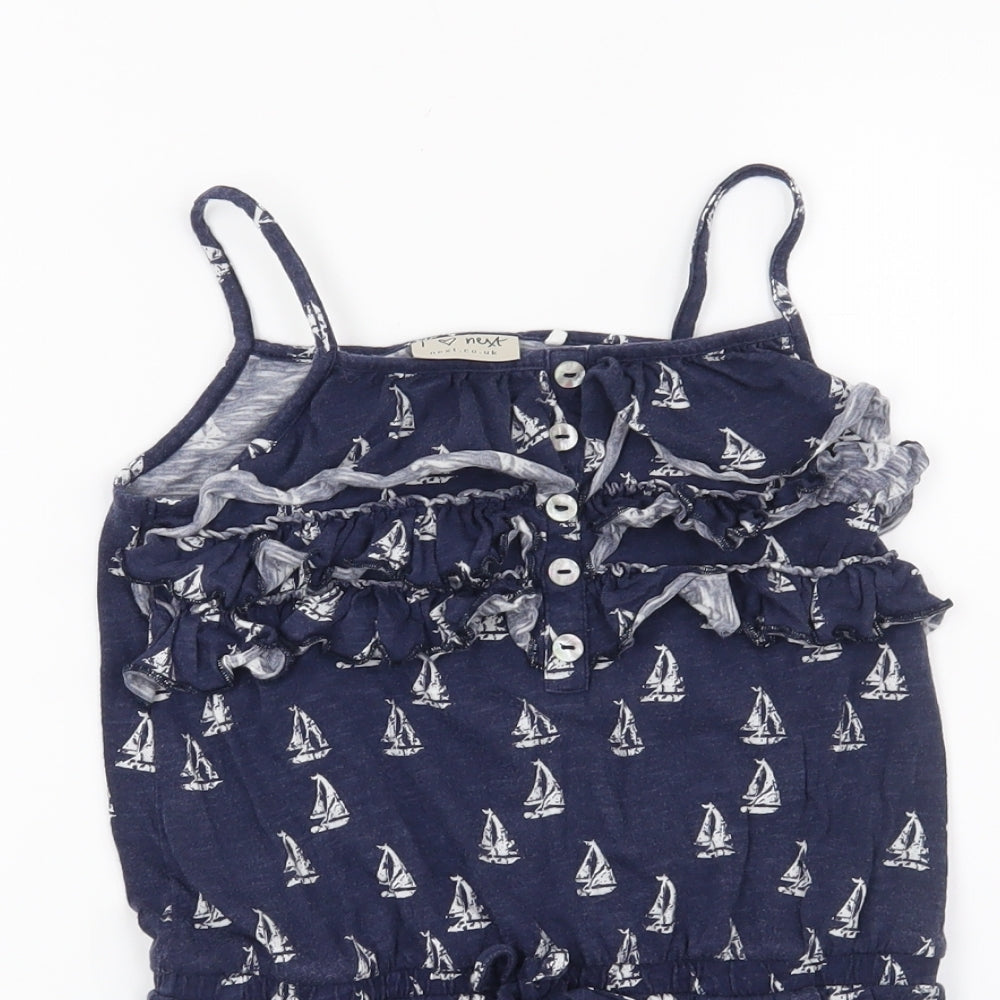 Next Girls Blue   Basic T-Shirt Size 8 Years  - Boat