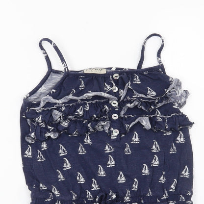 Next Girls Blue   Basic T-Shirt Size 8 Years  - Boat