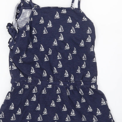 Next Girls Blue   Basic T-Shirt Size 8 Years  - Boat