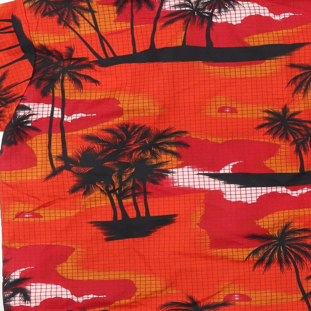 SEA & SUN Mens Red    Button-Up Size M  - Palm Trees