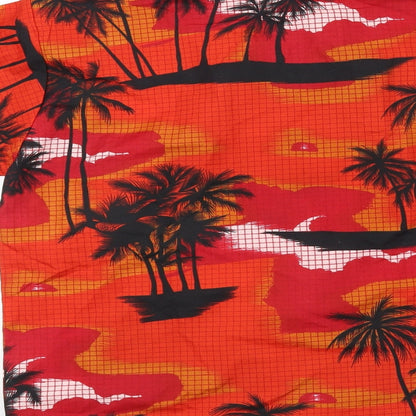 SEA & SUN Mens Red    Button-Up Size M  - Palm Trees