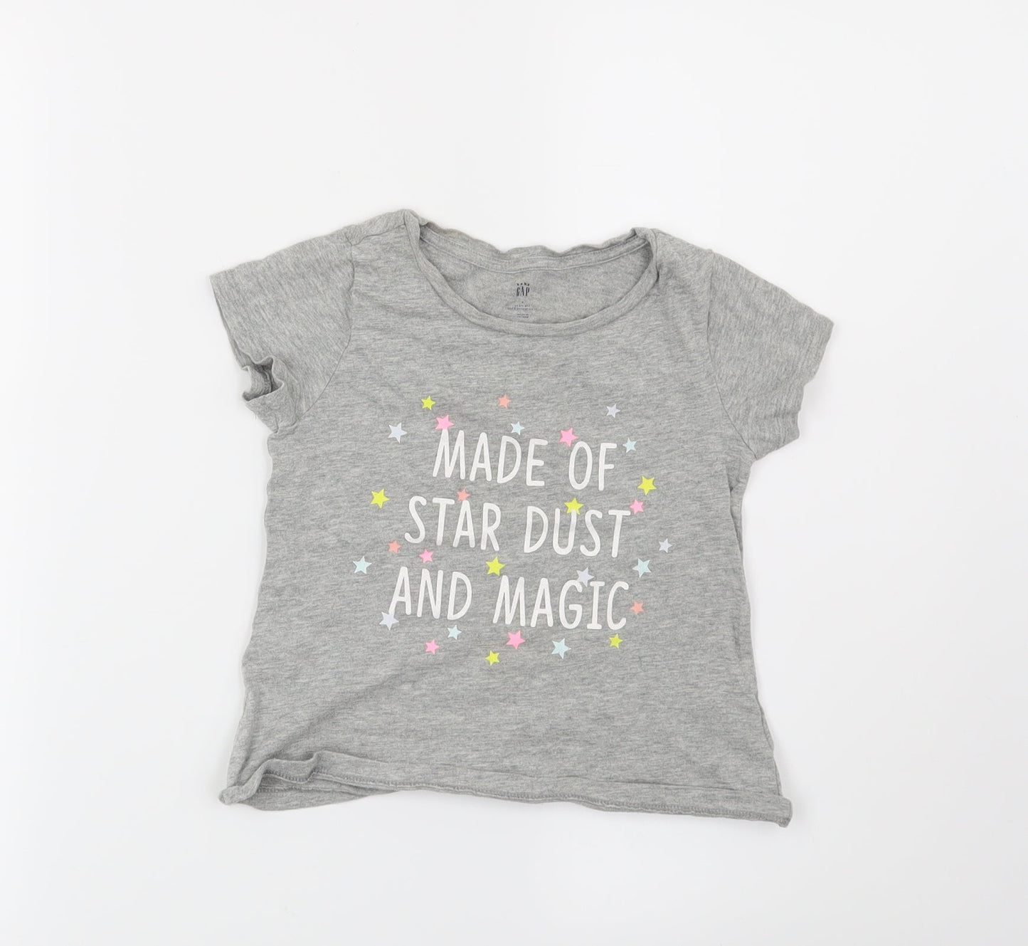 Gap Girls Grey   Basic T-Shirt Size 4 Years  - Made of Star Dust and Magic
