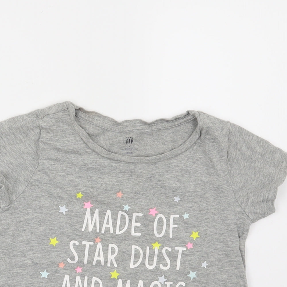 Gap Girls Grey   Basic T-Shirt Size 4 Years  - Made of Star Dust and Magic
