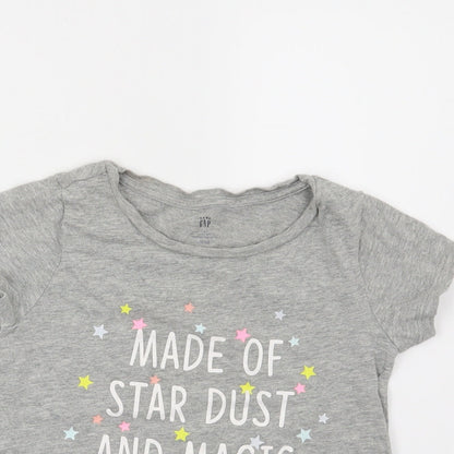 Gap Girls Grey   Basic T-Shirt Size 4 Years  - Made of Star Dust and Magic