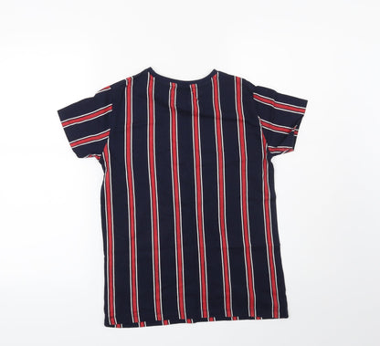 Threadboys Boys Blue Striped  Basic T-Shirt Size 11-12 Years