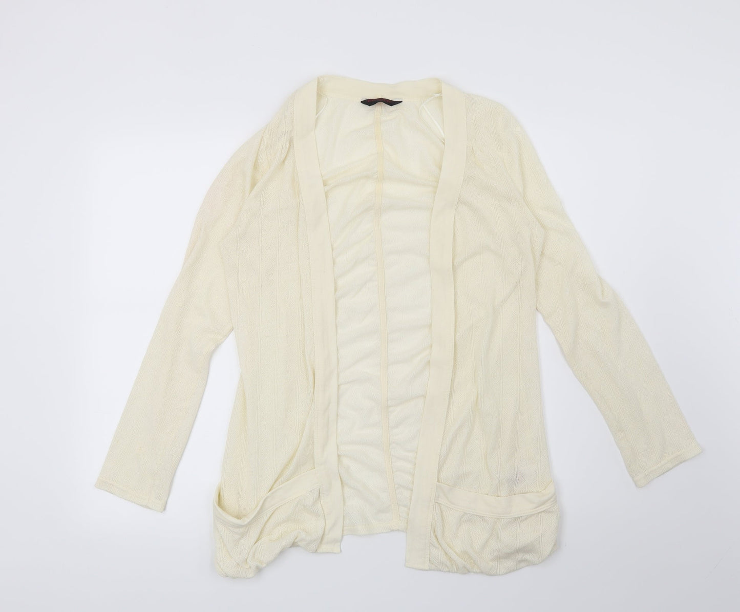 Miss Selfridge Womens Beige Geometric  Cardigan Jumper Size 14