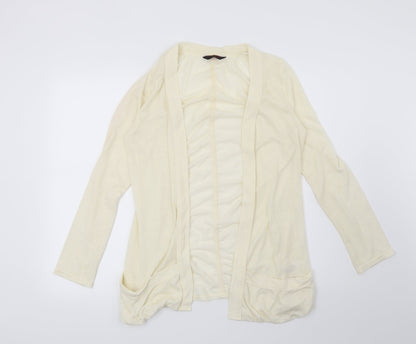Miss Selfridge Womens Beige Geometric  Cardigan Jumper Size 14