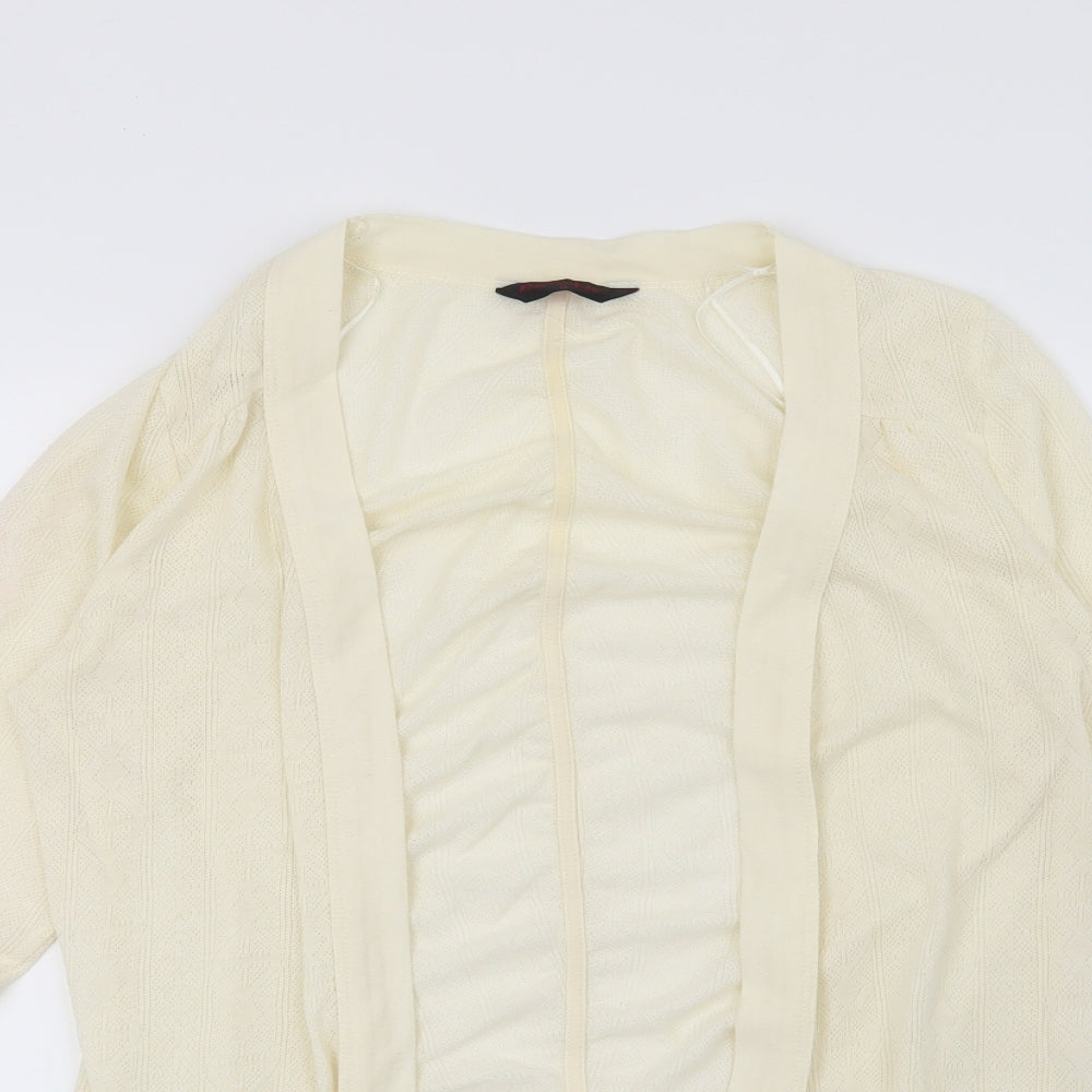 Miss Selfridge Womens Beige Geometric  Cardigan Jumper Size 14