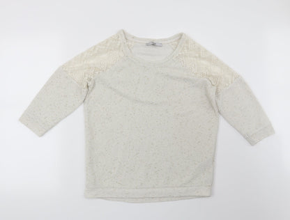 Next Womens Beige Geometric  Pullover Sweatshirt Size 8