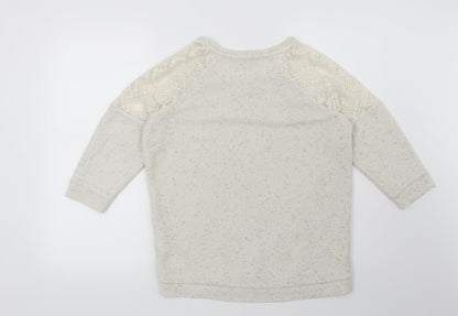 Next Womens Beige Geometric  Pullover Sweatshirt Size 8