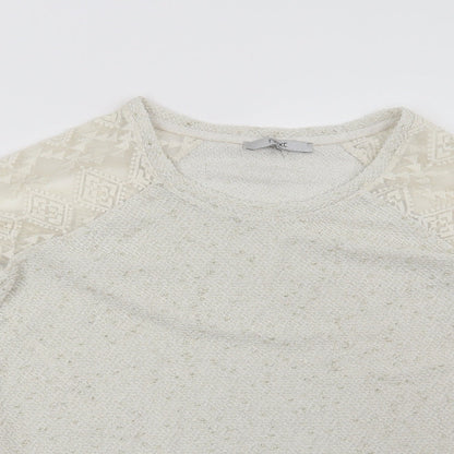Next Womens Beige Geometric  Pullover Sweatshirt Size 8