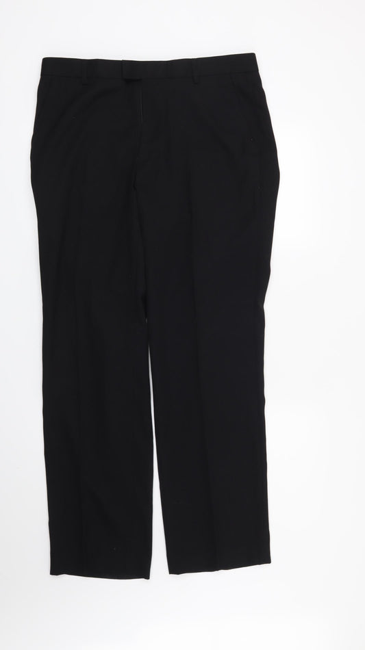 Burton Mens Black   Trousers  Size 34 in L31 in