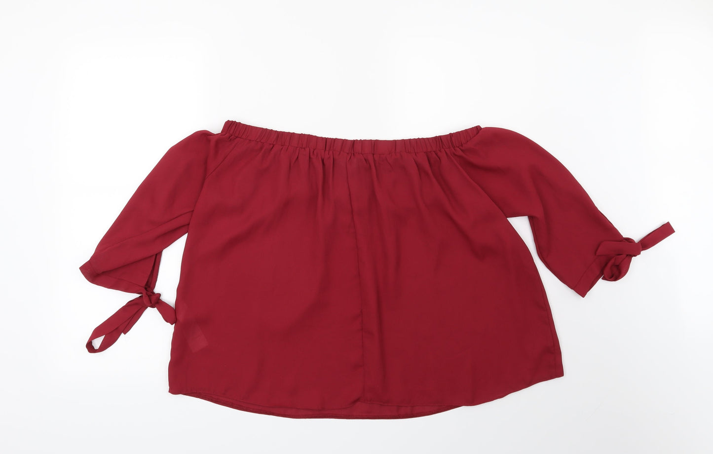Womens UK Size 10 Cameo Rose Red Basic Blouse