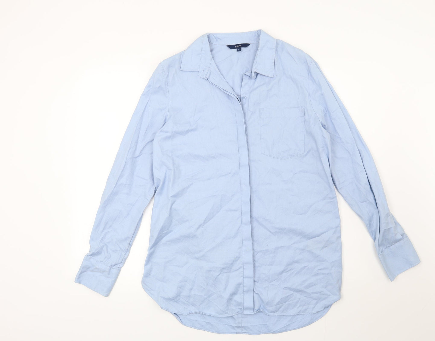 Womens UK Size 12 NEXT Blue Basic Button-Up
