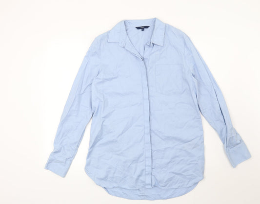 Womens UK Size 12 NEXT Blue Basic Button-Up