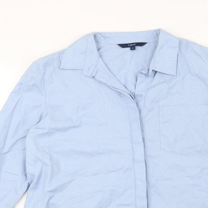 Womens UK Size 12 NEXT Blue Basic Button-Up
