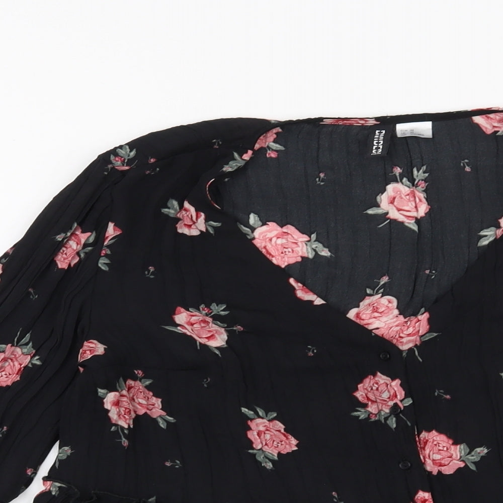 Womens UK Size 10 H&M Black Basic Blouse
