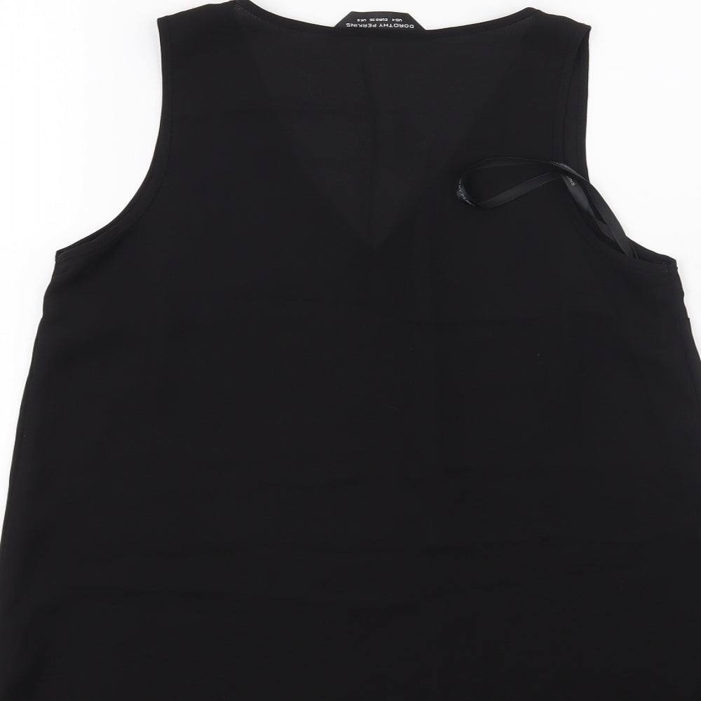 Womens UK Size 8 Dorothy Perkins Black Basic Blouse