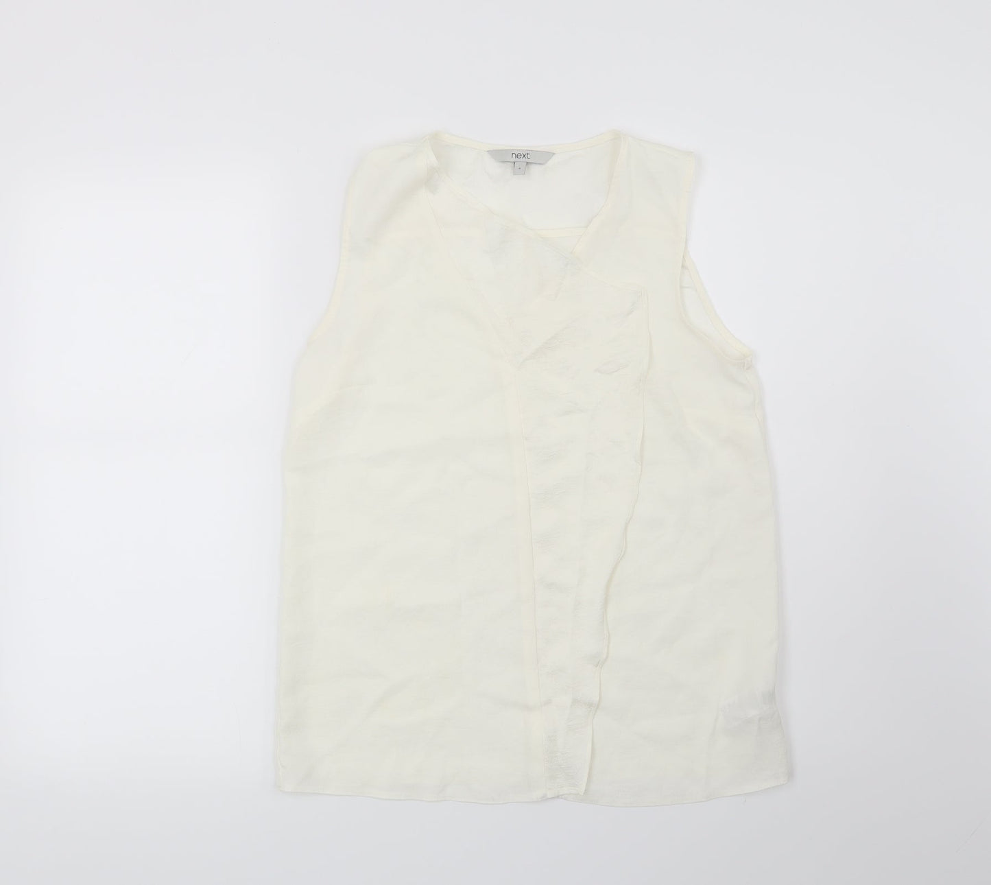 Womens UK Size 8 NEXT Beige Basic Blouse