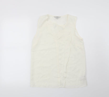 Womens UK Size 8 NEXT Beige Basic Blouse