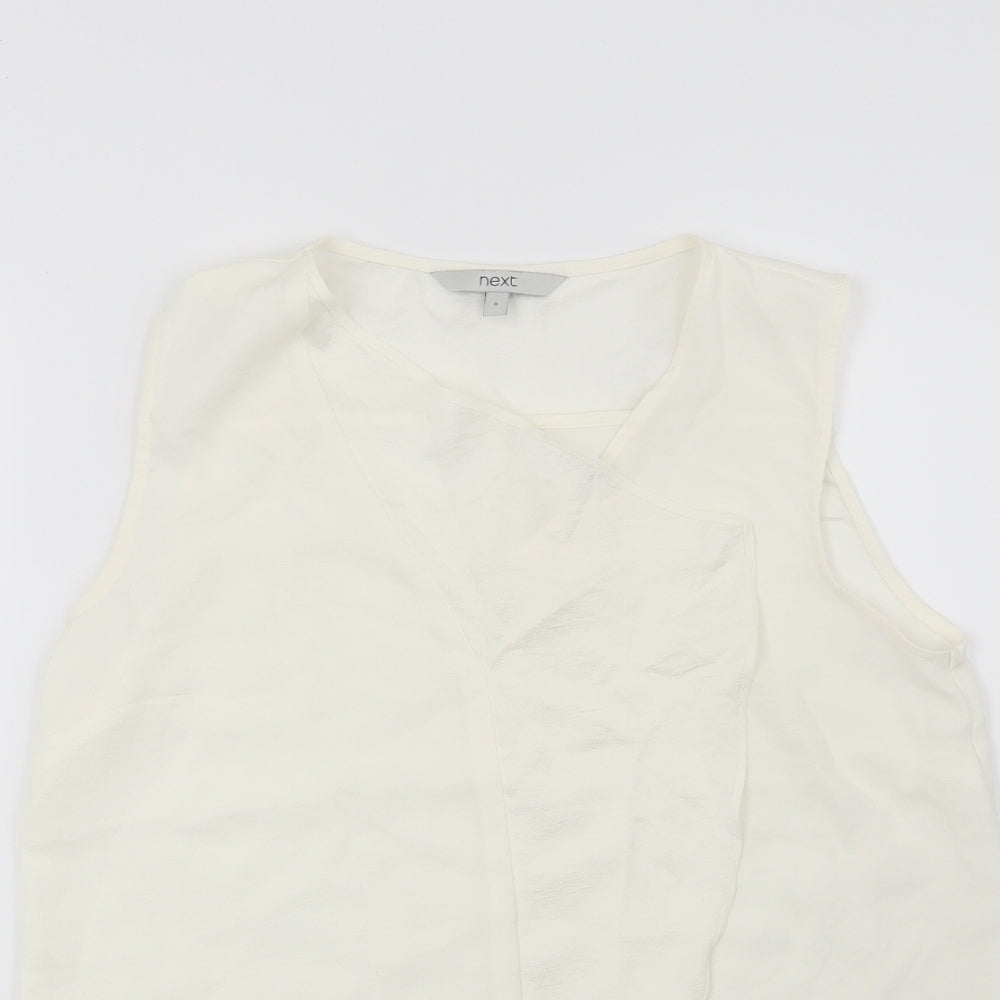 Womens UK Size 8 NEXT Beige Basic Blouse