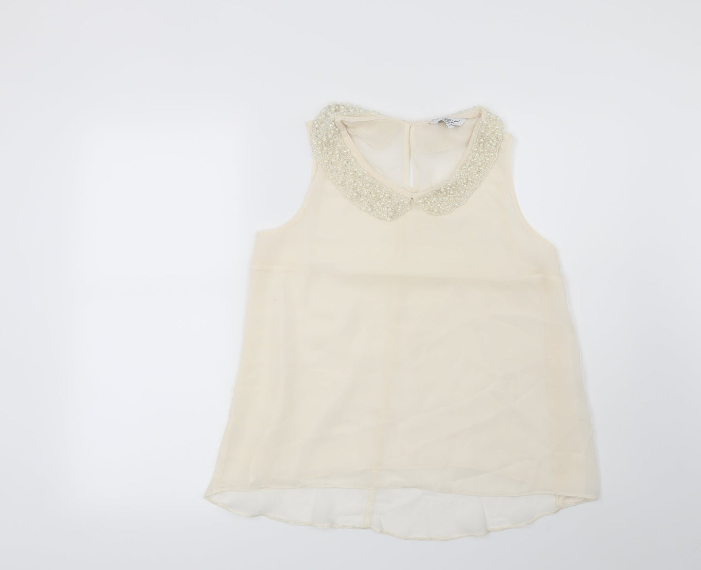 Womens UK Size 10 New Look Beige Basic Blouse