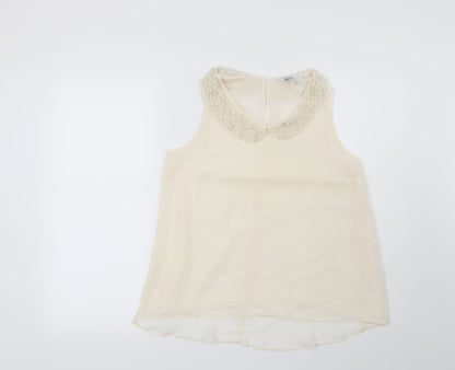 Womens UK Size 10 New Look Beige Basic Blouse