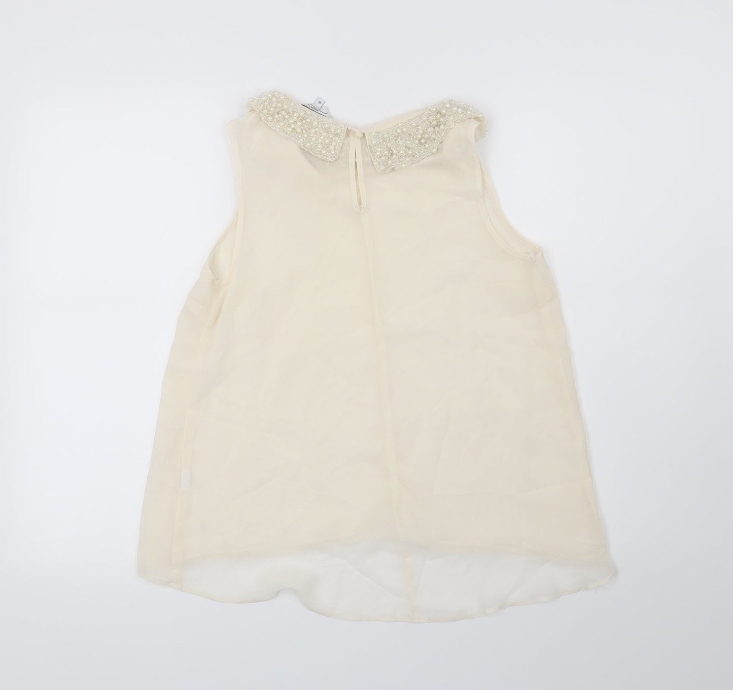Womens UK Size 10 New Look Beige Basic Blouse