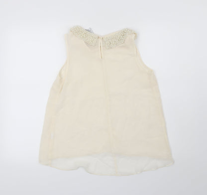 Womens UK Size 10 New Look Beige Basic Blouse