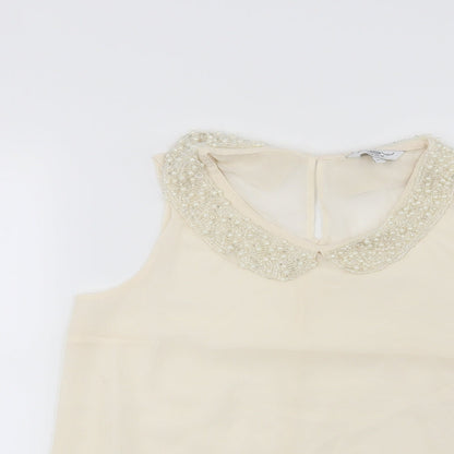 Womens UK Size 10 New Look Beige Basic Blouse