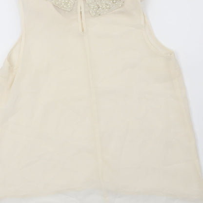 Womens UK Size 10 New Look Beige Basic Blouse