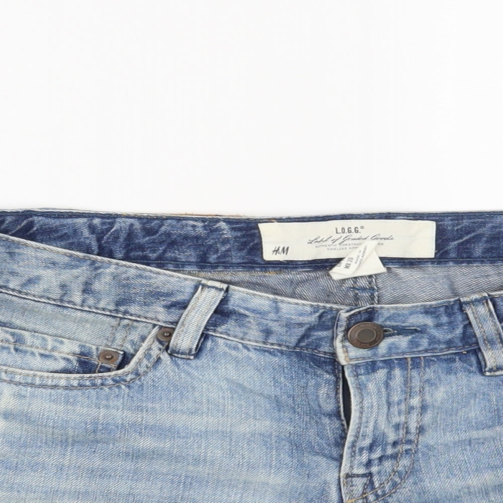 H&M Womens Blue   Cut-Off Shorts Size 30 in