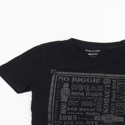 River Island Boys Black   Basic T-Shirt Size 3-4 Years  - London New York