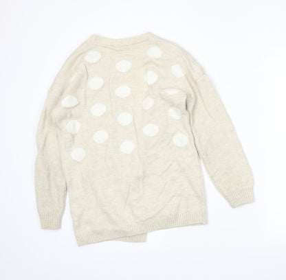 Tu Womens Beige Polka Dot  Wrap Jumper Size 10
