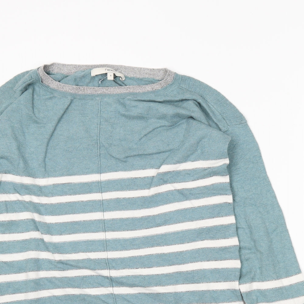 Next Womens Blue Striped  Tunic Jumper Size 8