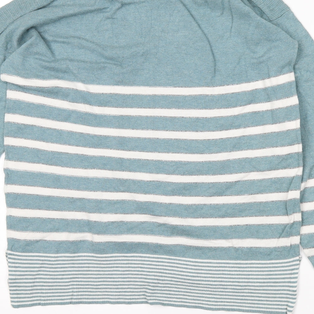 Next Womens Blue Striped  Tunic Jumper Size 8