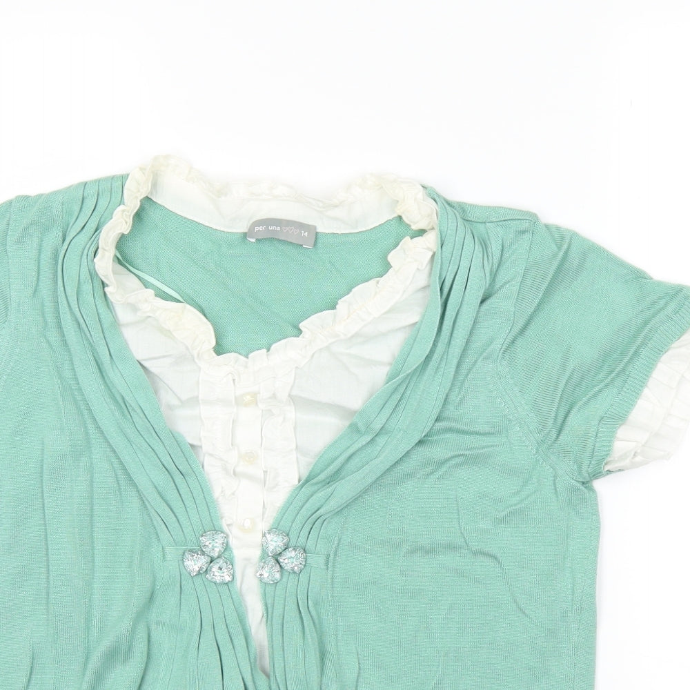 Marks & Spencer Womens Green   Tunic Jumper Size 14