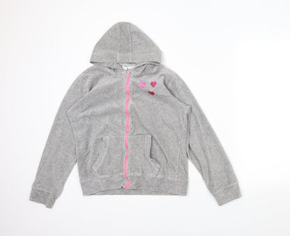 edge Girls Grey   Full Zip Hoodie Size 11-12 Years