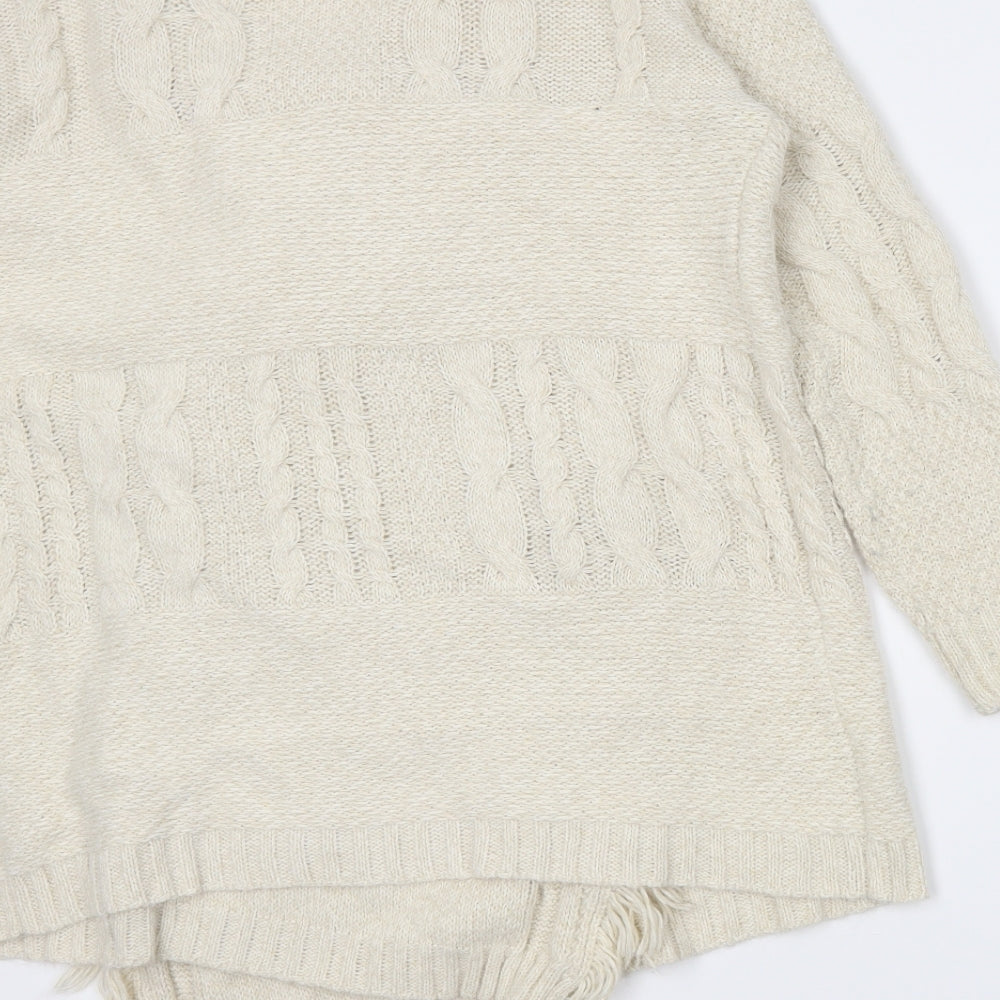 Next Womens Beige   Wrap Jumper Size M