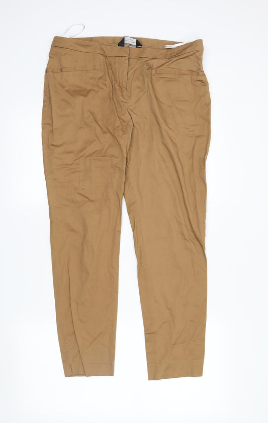 Womens UK Size 14 Dorothy Perkins Regular Fit  Brown Trousers