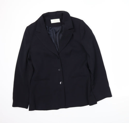 AMARANTO Womens Blue   Jacket Blazer Size 14